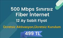 500 Mbps Limitsiz Sınırsız Kotasız Fiber İnternet 499 TL  