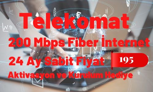 Telekomat 200 Mbps Limitsiz Fiber İnternet 195 TL